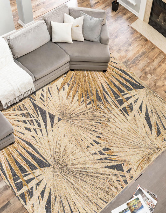 Multicolor 9' x 12' Outdoor Botanical Rectangle Area Rug Weather Resistant for Patio, Deck, Terrace, Balcony, Porch Polypropylene Garden Floral Tropical Carpet for Sale at Rug Engine