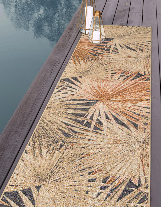 Multicolor 2' 7 x 12' Outdoor Botanical Runner Area Rug Weather Resistant for Patio, Deck, Terrace, Balcony, Porch Polypropylene Garden Floral Tropical Carpet for Sale at Rug Engine