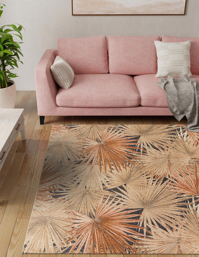 Multicolor 10' x 10' Outdoor Botanical Square Area Rug Weather Resistant for Patio, Deck, Terrace, Balcony, Porch Polypropylene Garden Floral Tropical Carpet for Sale at Rug Engine