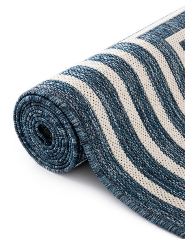 Blue 2' x 5' 3 Outdoor Modern Runner Area Rug Weather Resistant for Patio, Deck, Terrace, Balcony, Porch 100% Polypropylene Modern Outside Carpet for Sale at Rug Engine