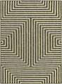 Green 5' 3 x 7' 1 Outdoor Modern Rectangle Area Rug Weather Resistant for Patio, Deck, Terrace, Balcony, Porch