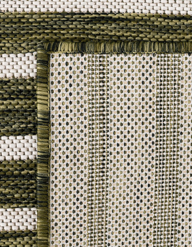Green 10' x 10' Outdoor Modern Square Area Rug Weather Resistant for Patio, Deck, Terrace, Balcony, Porch 100% Polypropylene Modern Outside Carpet for Sale at Rug Engine