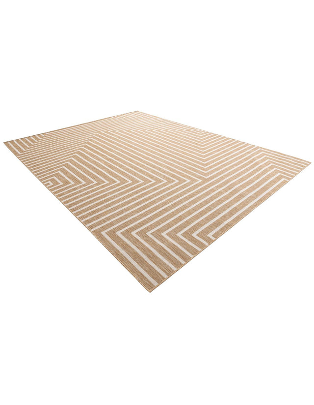 Taupe 9' x 12' Outdoor Modern Rectangle Area Rug Weather Resistant for Patio, Deck, Terrace, Balcony, Porch 100% Polypropylene Modern Outside Carpet for Sale at Rug Engine