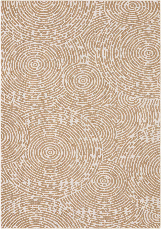 Taupe 10' x 14' 1 Outdoor Modern Rectangle Area Rug Weather Resistant for Patio, Deck, Terrace, Balcony, Porch 100% Polypropylene Modern Outside Carpet for Sale at Rug Engine