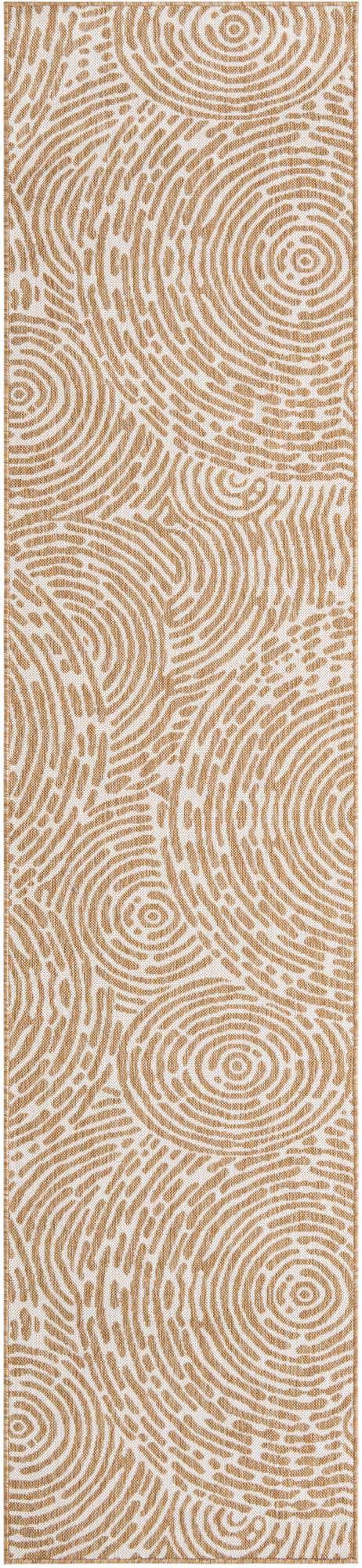 Taupe 2' 7 x 12' Outdoor Modern Runner Area Rug Weather Resistant for Patio, Deck, Terrace, Balcony, Porch 100% Polypropylene Modern Outside Carpet for Sale at Rug Engine