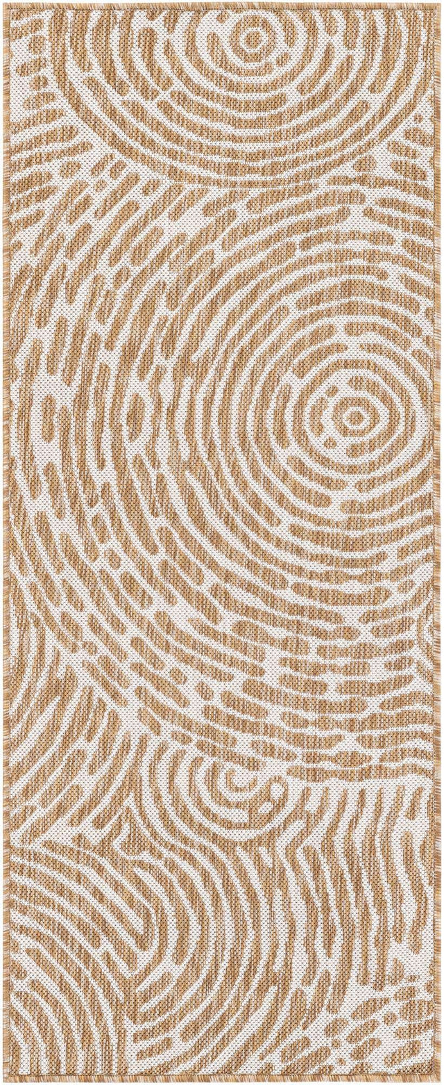 Taupe 2' x 5' 3 Outdoor Modern Runner Area Rug Weather Resistant for Patio, Deck, Terrace, Balcony, Porch 100% Polypropylene Modern Outside Carpet for Sale at Rug Engine