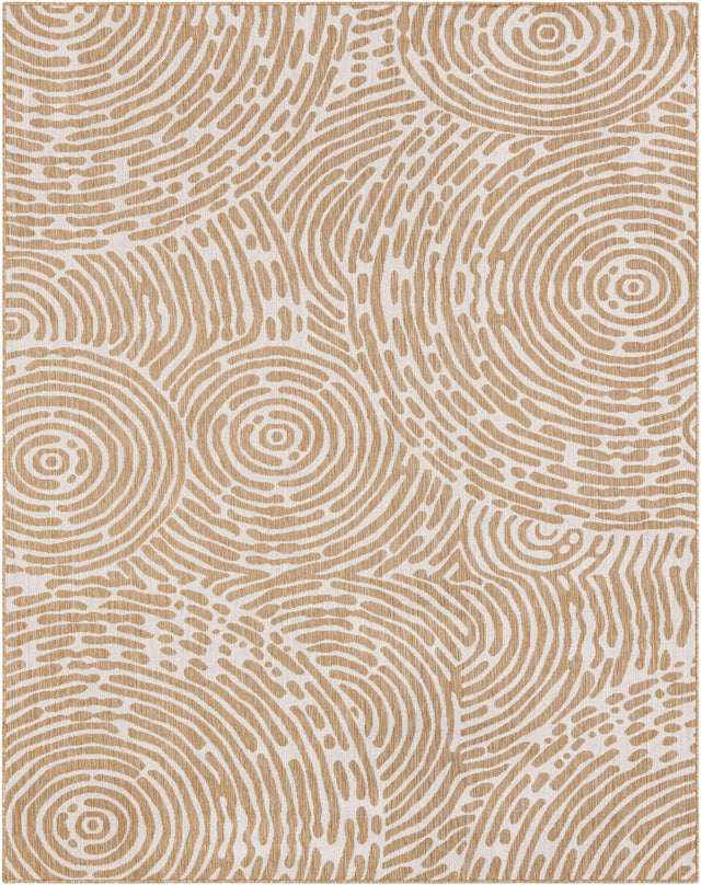Taupe 7' 10 x 10' Outdoor Modern Rectangle Area Rug Weather Resistant for Patio, Deck, Terrace, Balcony, Porch 100% Polypropylene Modern Outside Carpet for Sale at Rug Engine
