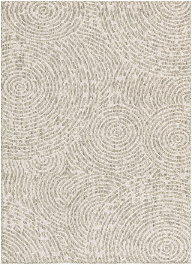 Gray 5' 3 x 7' 1 Outdoor Modern Rectangle Area Rug Weather Resistant for Patio, Deck, Terrace, Balcony, Porch 100% Polypropylene Modern Outside Carpet for Sale at Rug Engine
