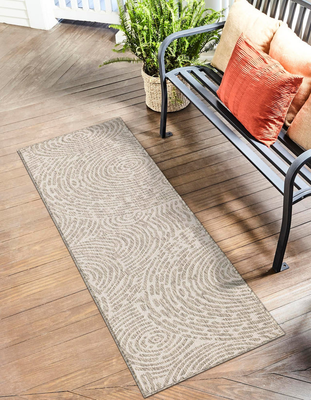 Gray 2' x 6' 1 Outdoor Modern Runner Area Rug Weather Resistant for Patio, Deck, Terrace, Balcony, Porch 100% Polypropylene Modern Outside Carpet for Sale at Rug Engine