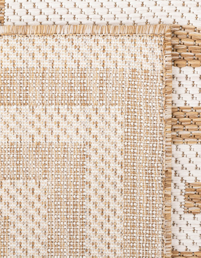 Taupe 10' x 14' 1 Outdoor Modern Rectangle Area Rug Weather Resistant for Patio, Deck, Terrace, Balcony, Porch 100% Polypropylene Modern Outside Carpet for Sale at Rug Engine