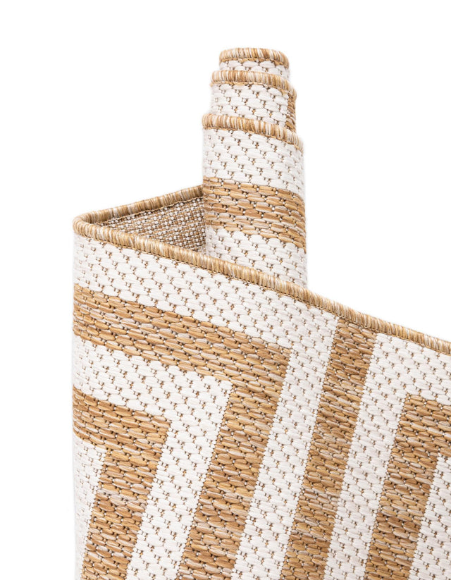 Taupe 10' x 10' Outdoor Modern Square Area Rug Weather Resistant for Patio, Deck, Terrace, Balcony, Porch 100% Polypropylene Modern Outside Carpet for Sale at Rug Engine