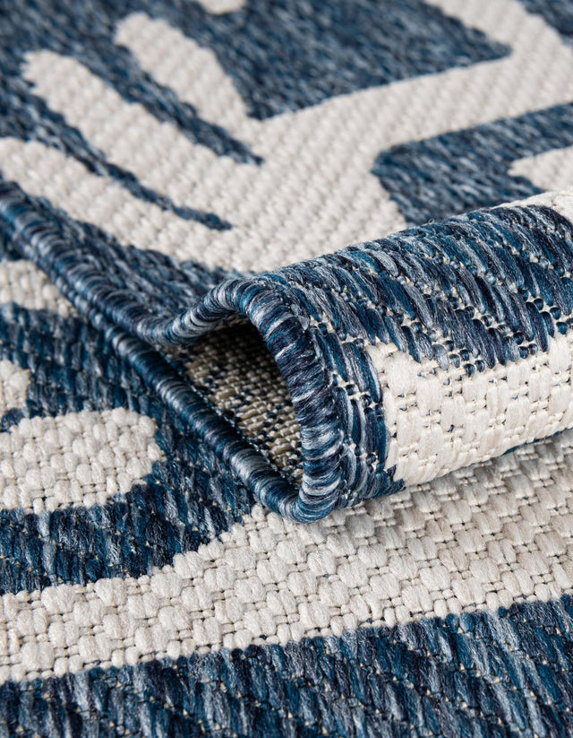 Blue 12' x 12' Outdoor Modern Square Area Rug Weather Resistant for Patio, Deck, Terrace, Balcony, Porch 100% Polypropylene Modern Outside Carpet for Sale at Rug Engine