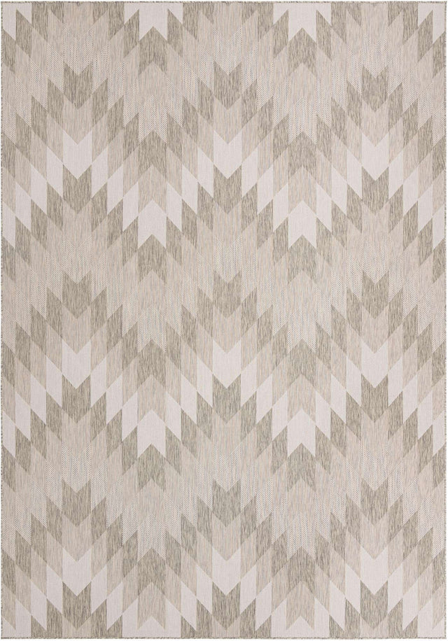 Gray 10' x 14' 1 Outdoor Modern Rectangle Area Rug Weather Resistant for Patio, Deck, Terrace, Balcony, Porch 100% Polypropylene Modern Outside Carpet for Sale at Rug Engine