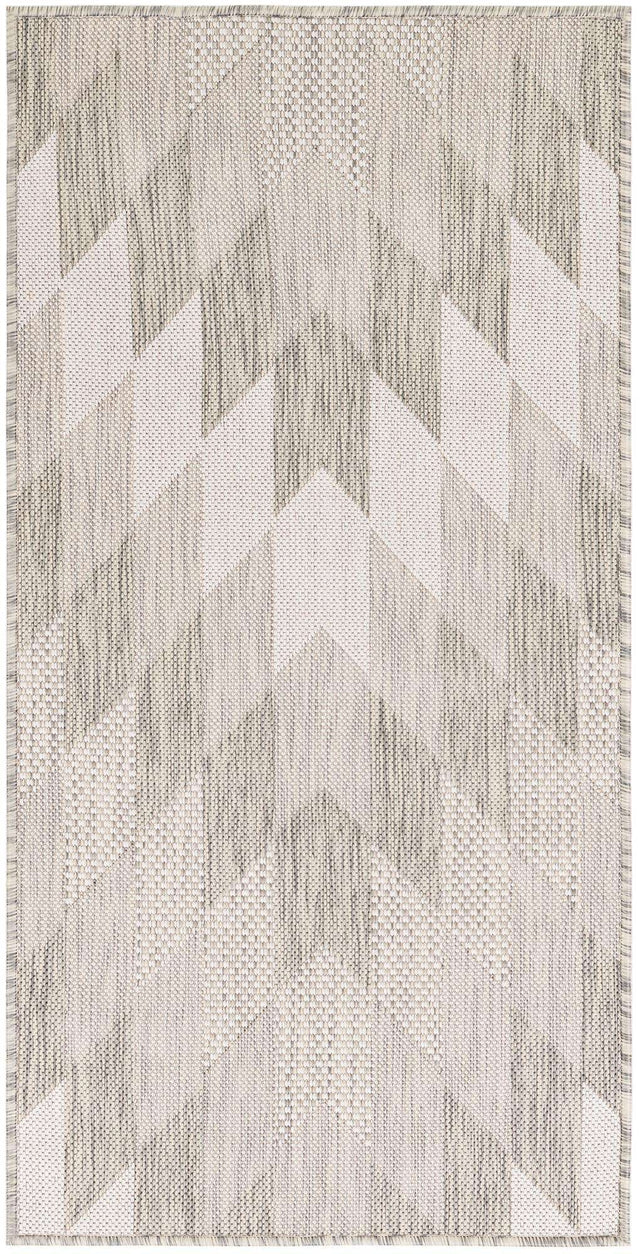 Gray 2' x 4' 1 Outdoor Modern Runner Area Rug Weather Resistant for Patio, Deck, Terrace, Balcony, Porch 100% Polypropylene Modern Outside Carpet for Sale at Rug Engine