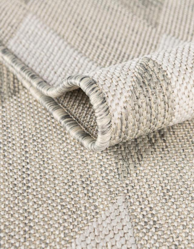Gray 7' 10 x 7' 10 Outdoor Modern Square Area Rug Weather Resistant for Patio, Deck, Terrace, Balcony, Porch 100% Polypropylene Modern Outside Carpet for Sale at Rug Engine