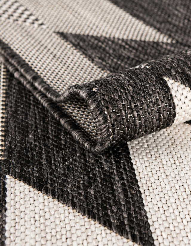 Black and White 5' 3 x 8' Outdoor Modern Rectangle Area Rug Weather Resistant for Patio, Deck, Terrace, Balcony, Porch 100% Polypropylene Modern Outside Carpet for Sale at Rug Engine