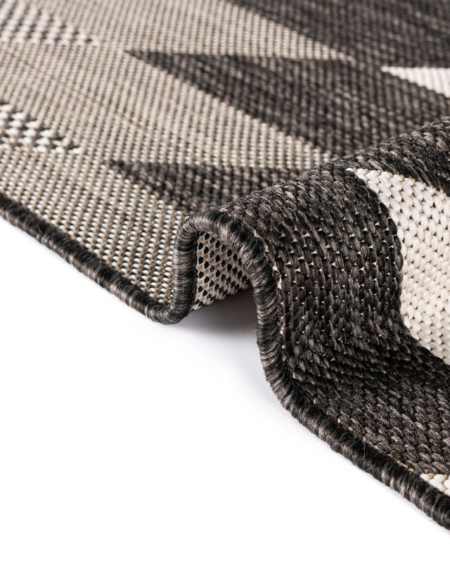 Black and White 5' 3 x 8' Outdoor Modern Rectangle Area Rug Weather Resistant for Patio, Deck, Terrace, Balcony, Porch 100% Polypropylene Modern Outside Carpet for Sale at Rug Engine