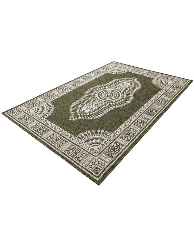 Green 5' 3 x 8' Outdoor Traditional Rectangle Area Rug Weather Resistant for Patio, Deck, Terrace, Balcony, Porch Classical Design Outside Carpet for Sale at Rug Engine