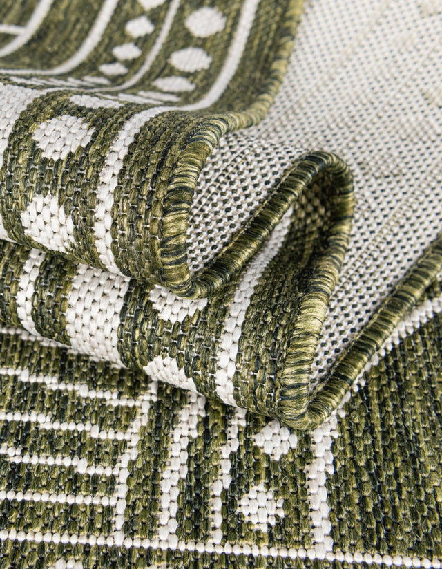 Green 7' 10 x 10' Outdoor Traditional Rectangle Area Rug Weather Resistant for Patio, Deck, Terrace, Balcony, Porch Classical Design Outside Carpet for Sale at Rug Engine