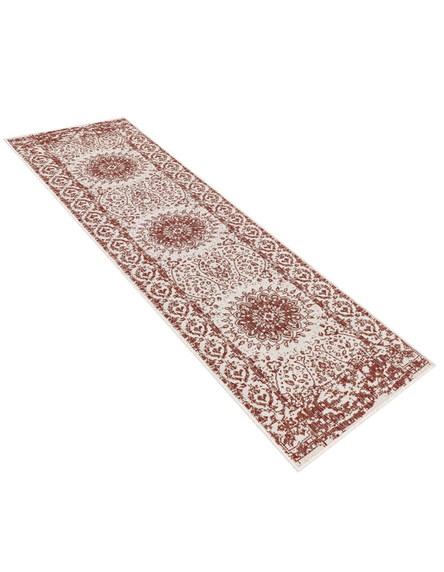 Rust Red 2' x 8' Outdoor Traditional Runner Area Rug Weather Resistant for Patio, Deck, Terrace, Balcony, Porch Classical Design Outside Carpet for Sale at Rug Engine