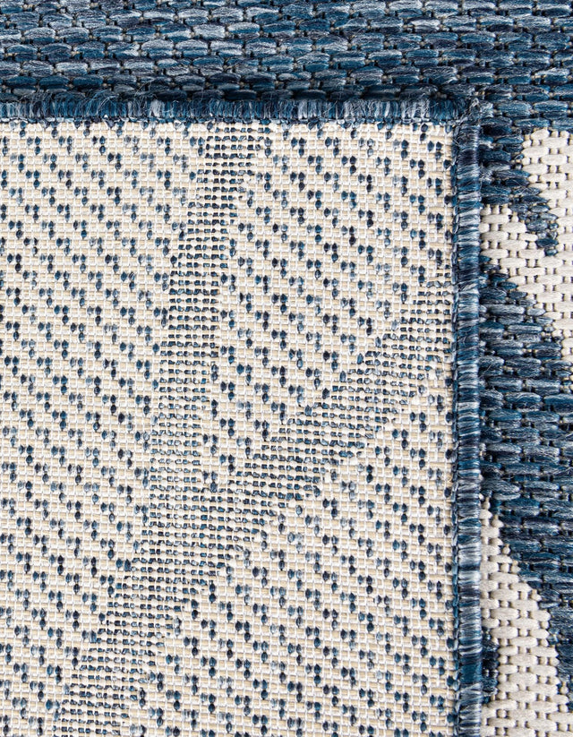 Blue 4' 1 x 6' 1 Outdoor Coastal Rectangle Area Rug Weather Resistant for Patio, Deck, Terrace, Balcony, Porch 100% Polypropylene Coastal Decor Carpet for Sale at Rug Engine