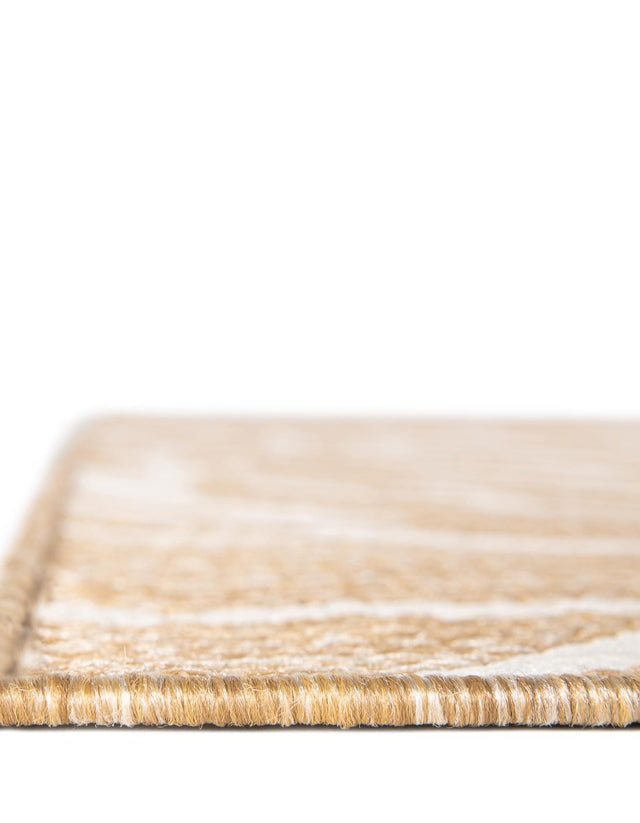 Taupe 7' 10 x 10' Outdoor Coastal Rectangle Area Rug Weather Resistant for Patio, Deck, Terrace, Balcony, Porch 100% Polypropylene Coastal Decor Carpet for Sale at Rug Engine