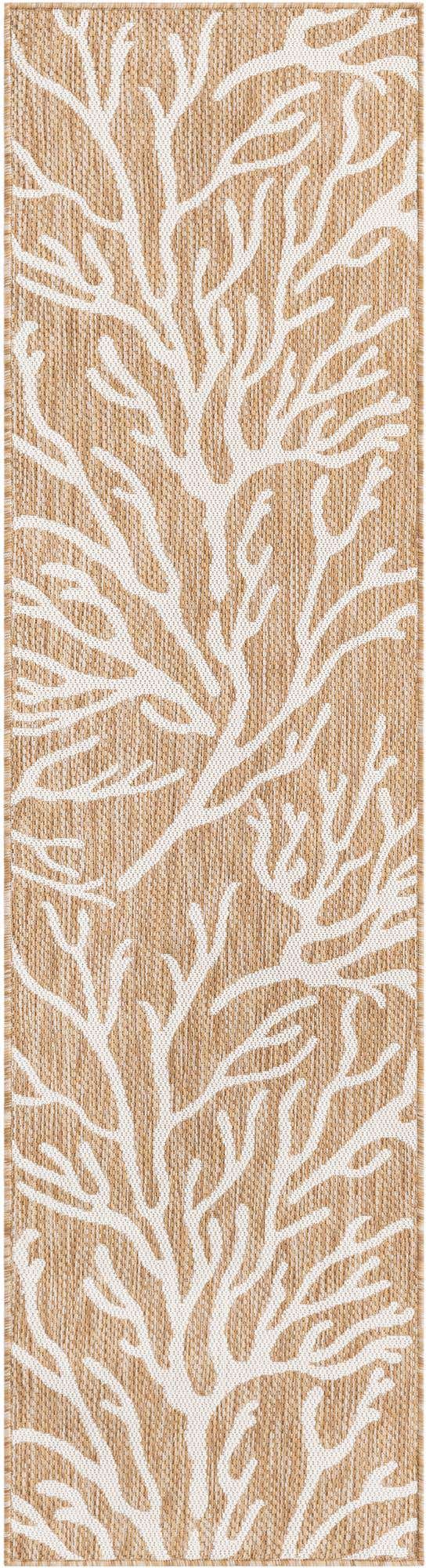 Taupe 2' x 8' Outdoor Coastal Runner Area Rug Weather Resistant for Patio, Deck, Terrace, Balcony, Porch 100% Polypropylene Coastal Decor Carpet for Sale at Rug Engine