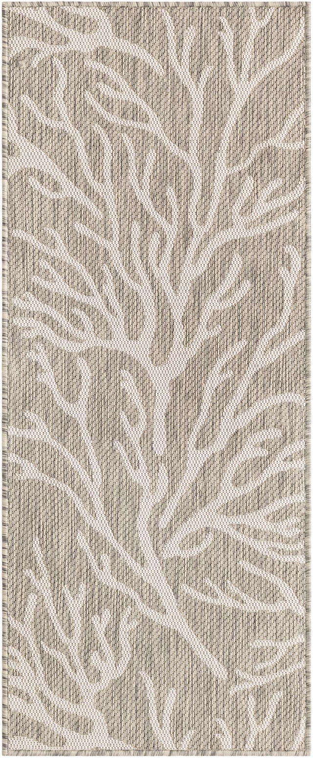 Gray 2' x 5' 3 Outdoor Coastal Runner Area Rug Weather Resistant for Patio, Deck, Terrace, Balcony, Porch 100% Polypropylene Coastal Decor Carpet for Sale at Rug Engine