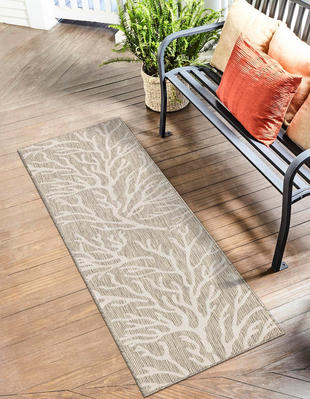 Gray 2' x 4' 1 Outdoor Coastal Runner Area Rug Weather Resistant for Patio, Deck, Terrace, Balcony, Porch 100% Polypropylene Coastal Decor Carpet for Sale at Rug Engine
