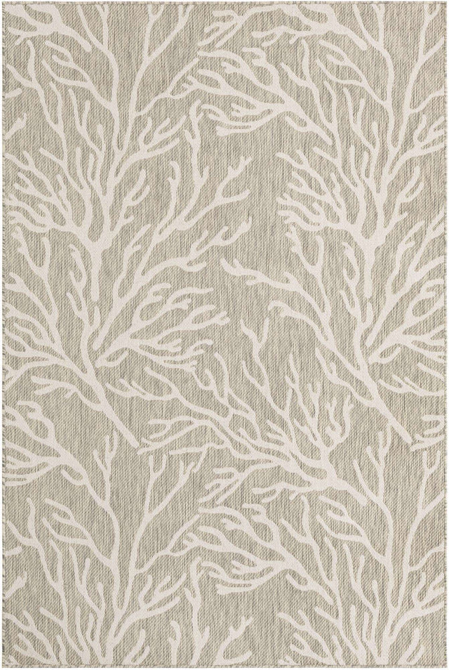 Gray 6' 1 x 9' Outdoor Coastal Rectangle Area Rug Weather Resistant for Patio, Deck, Terrace, Balcony, Porch 100% Polypropylene Coastal Decor Carpet for Sale at Rug Engine