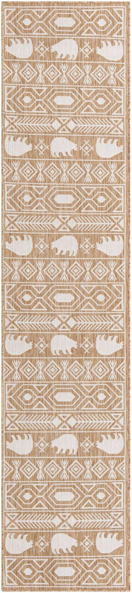 Taupe 2' 7 x 12' Outdoor Southwestern Runner Area Rug Weather Resistant for Patio, Deck, Terrace, Balcony, Porch 100% Polypropylene Rustic Waterproof Carpet for Sale at Rug Engine