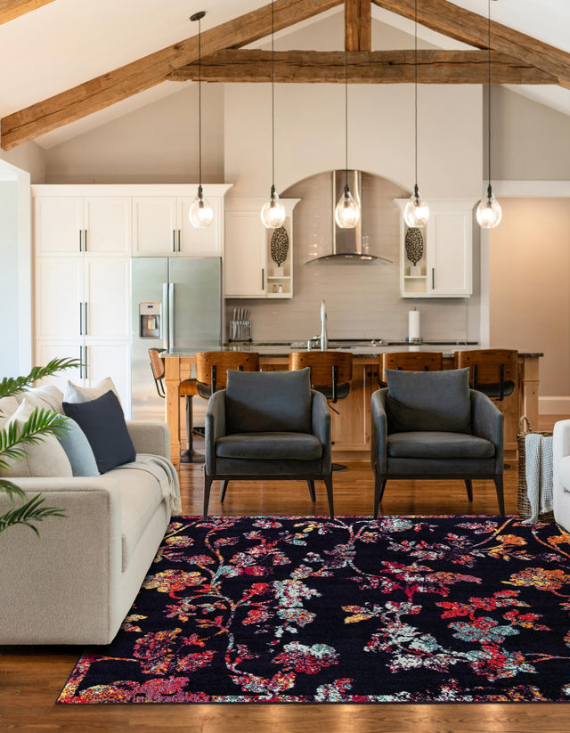 Navy Blue 7' 10 x 7' 10 Penrose Square Area Rug