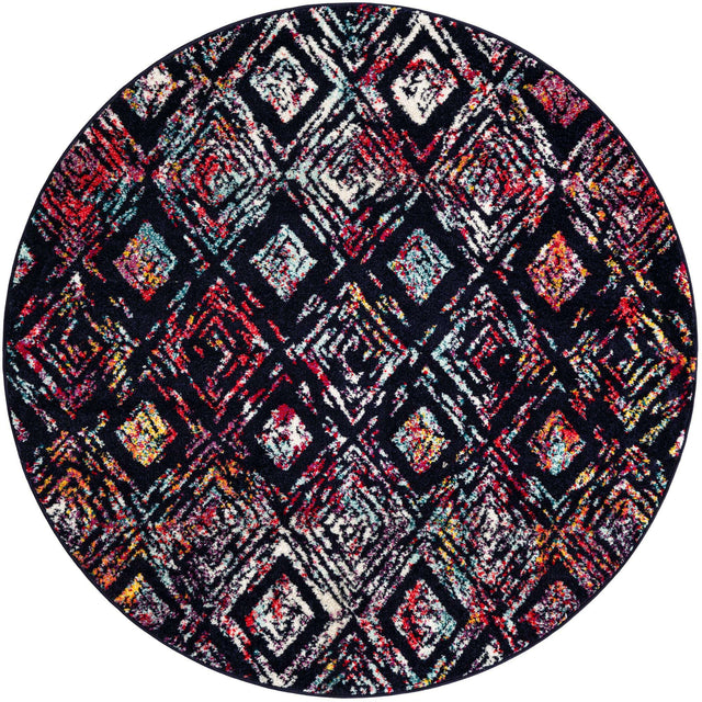 Multicolor 5' 3 x 5' 3 Penrose Round Area Rug