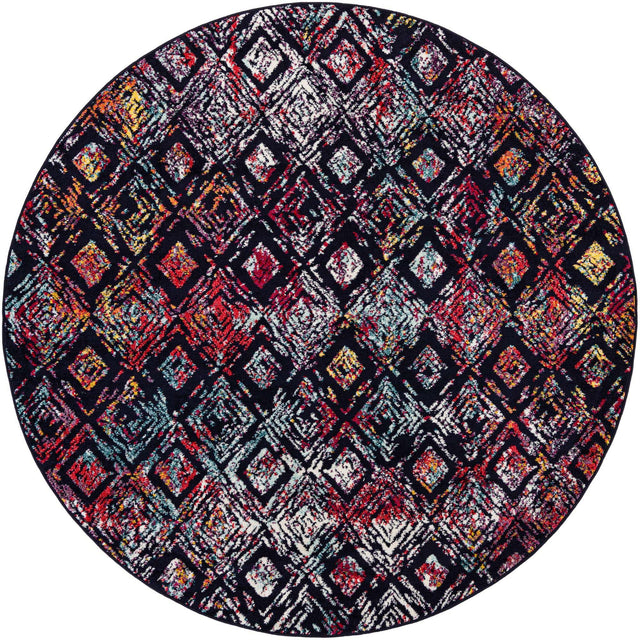 Multicolor 7' 10 x 7' 10 Penrose Round Area Rug