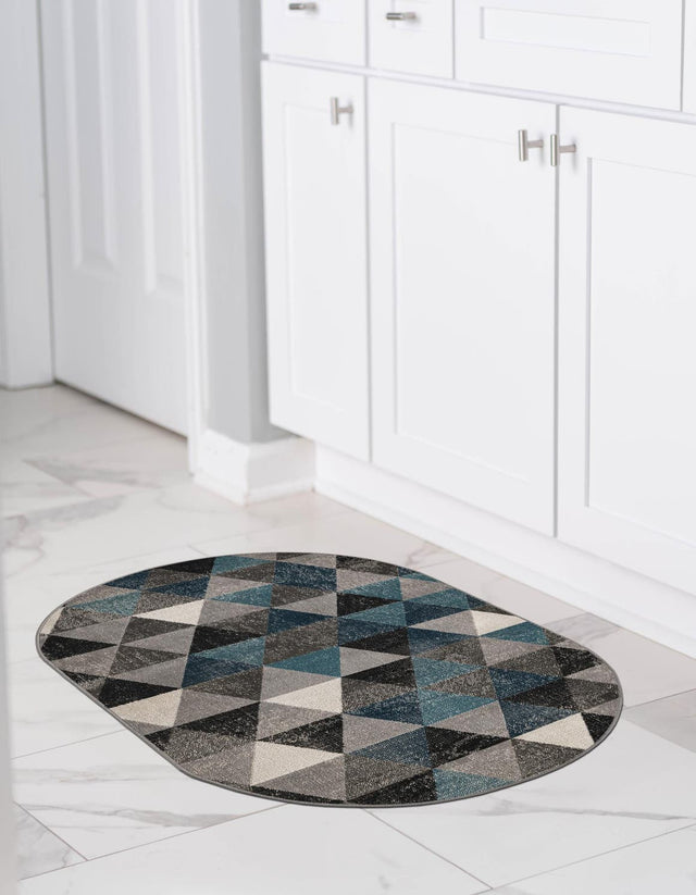 Gray 3' 3 x 5' 3 Valencia Oval Area Rug Modern Abstract Durable Carpet for Living Room, Dining, Office, Bedrooms, Dorm Rooms for Sale at Rug Engine