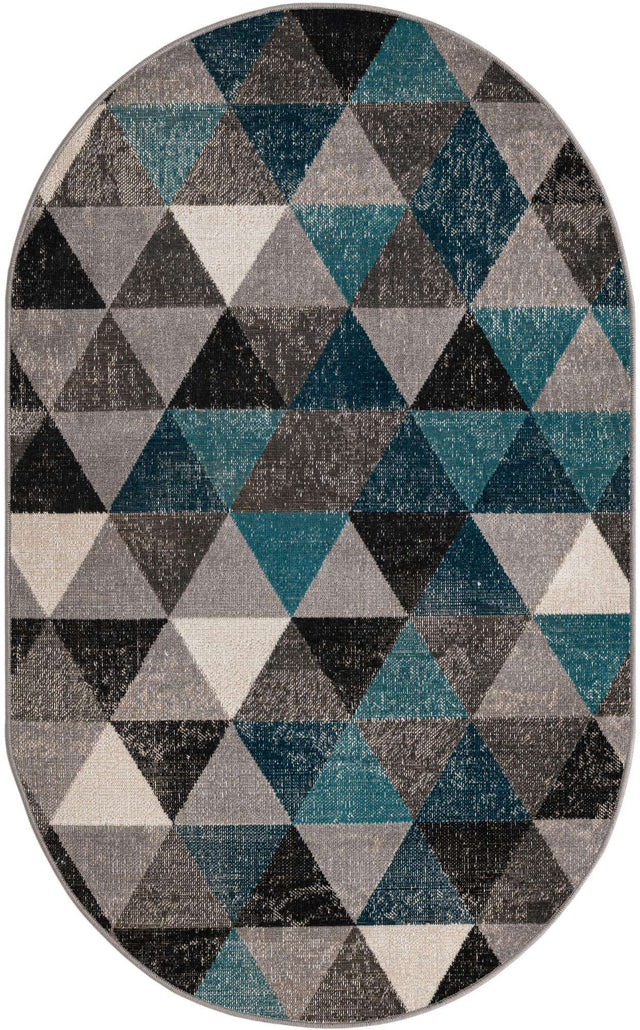 Gray 3' 3 x 5' 3 Valencia Oval Area Rug Modern Abstract Durable Carpet for Living Room, Dining, Office, Bedrooms, Dorm Rooms for Sale at Rug Engine