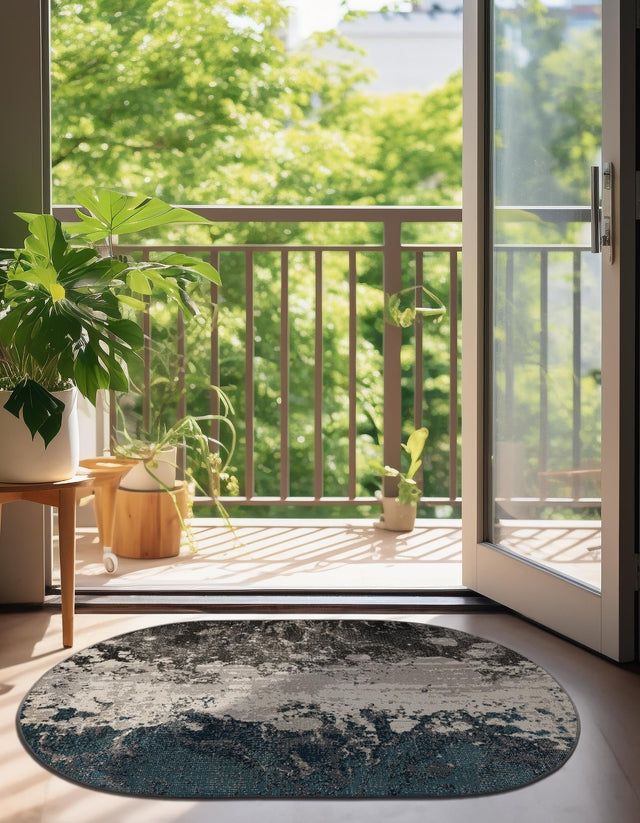 Gray 3' 3 x 5' 3 Valencia Oval Area Rug Modern Abstract Durable Carpet for Living Room, Dining, Office, Bedrooms, Dorm Rooms for Sale at Rug Engine