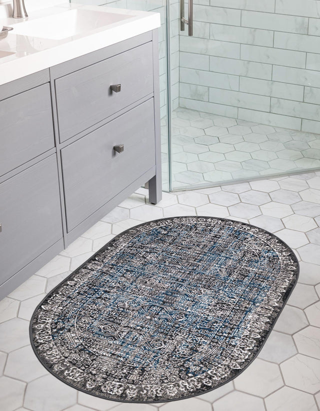 Gray 3' 3 x 5' 3 Aarhus Oval Area Rug 100% Polypropylene With Jute Foundation Living Room Bedroom Carpet for Sale at Rug Engine