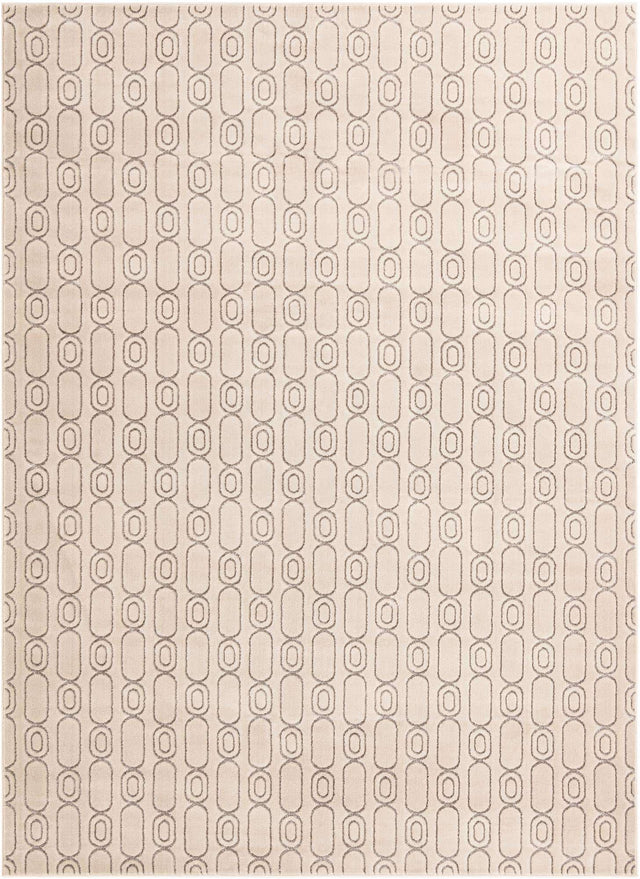White and Silver 9' x 12' Vogue Geo Rectangle Area Rug Geometric Glam Style Shiny Accents Carpet Mat for Unique Interior Design & Home Decor for Sale at Rug Engine