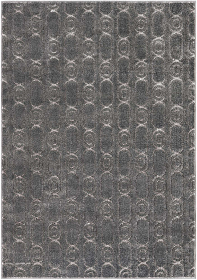 Gray and Silver 5' 3 x 7' 1 Vogue Geo Rectangle Area Rug Geometric Glam Style Shiny Accents Carpet Mat for Unique Interior Design & Home Decor for Sale at Rug Engine