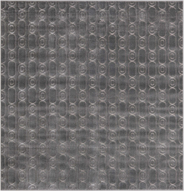 Gray and Silver 7' 10 x 7' 10 Vogue Geo Square Area Rug Geometric Glam Style Shiny Accents Carpet Mat for Unique Interior Design & Home Decor for Sale at Rug Engine