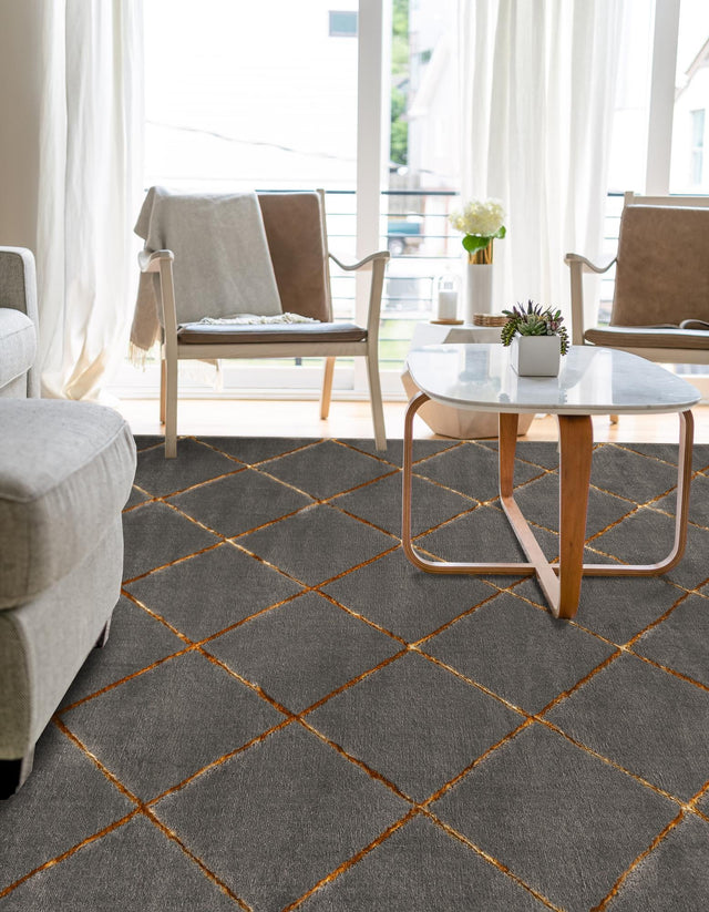 Gray and Gold 2' x 3' 1 Vogue Geo Rectangle Area Rug Geometric Glam Style Shiny Accents Carpet Mat for Unique Interior Design & Home Decor for Sale at Rug Engine