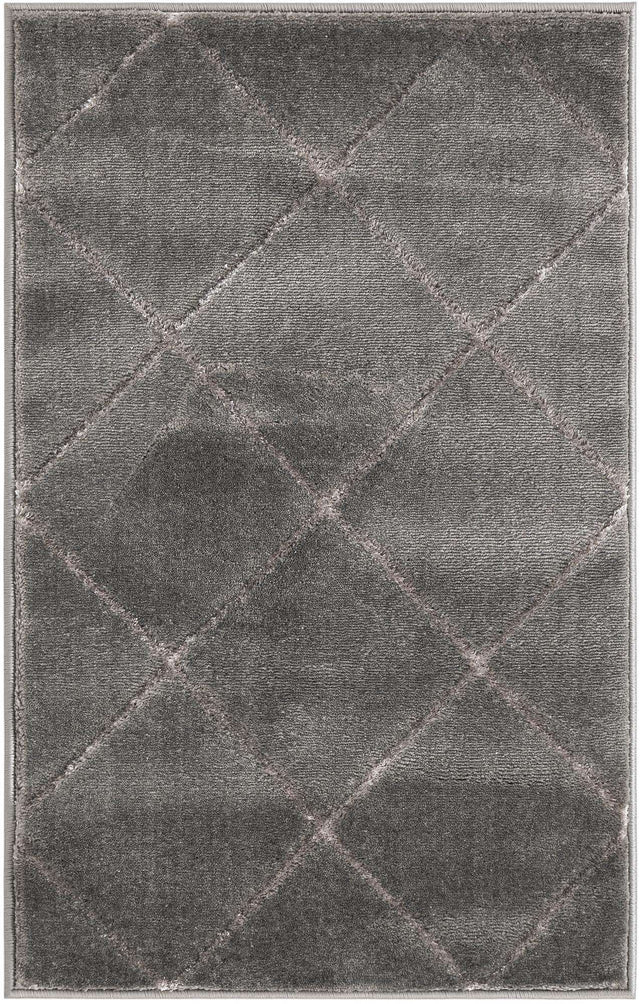 Gray and Silver 2' x 3' 1 Vogue Geo Rectangle Area Rug Geometric Glam Style Shiny Accents Carpet Mat for Unique Interior Design & Home Decor for Sale at Rug Engine