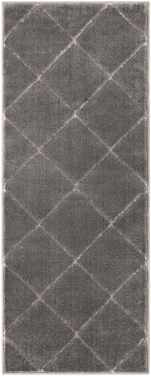 Gray and Silver 2' x 5' 1 Vogue Geo Runner Area Rug Geometric Glam Style Shiny Accents Carpet Mat for Unique Interior Design & Home Decor for Sale at Rug Engine