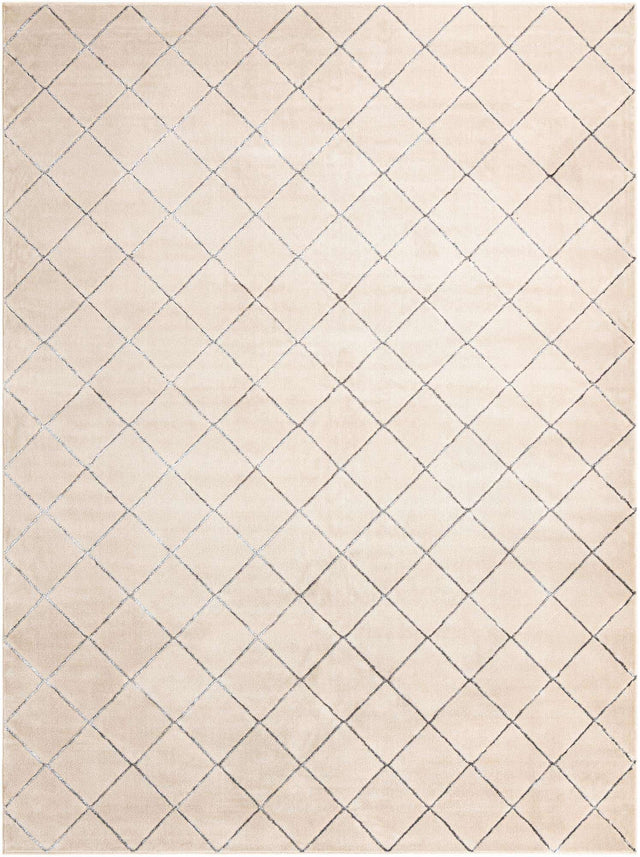 White and Silver 10' x 13' 1 Vogue Geo Rectangle Area Rug Geometric Glam Style Shiny Accents Carpet Mat for Unique Interior Design & Home Decor for Sale at Rug Engine