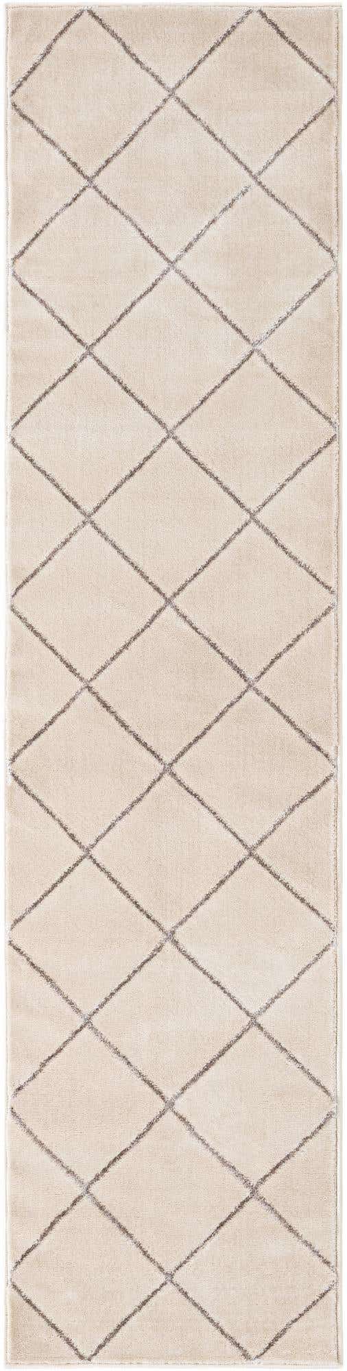 White and Silver 2' x 8' Vogue Geo Runner Area Rug Geometric Glam Style Shiny Accents Carpet Mat for Unique Interior Design & Home Decor for Sale at Rug Engine