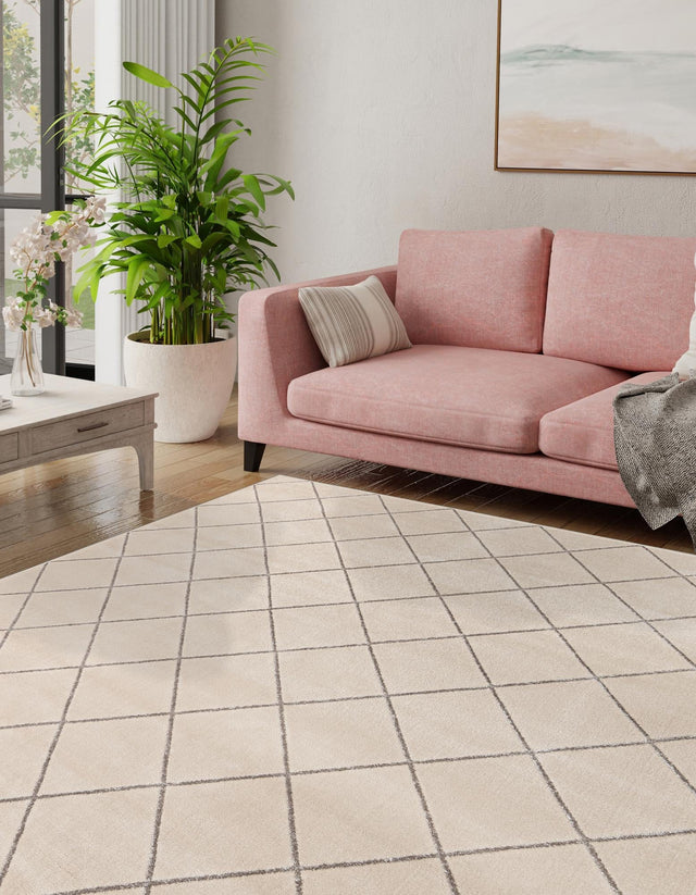 White and Silver 7' 10 x 7' 10 Vogue Geo Square Area Rug Geometric Glam Style Shiny Accents Carpet Mat for Unique Interior Design & Home Decor for Sale at Rug Engine