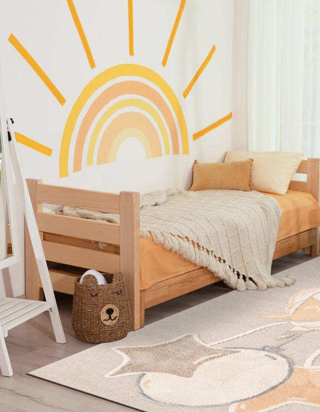 Peach Blossom 5' 1 x 7' 1 Whimsy Kids Rectangle Area Rug for Baby Nursery, Toddler Playroom, Bedrooms Playful Fun Design Easy Clean Carpet for Sale at Rug Engine