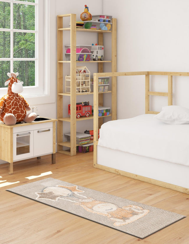 Peach Blossom 2' 7 x 8' Whimsy Kids Runner Area Rug for Baby Nursery, Toddler Playroom, Bedrooms Playful Fun Design Easy Clean Carpet for Sale at Rug Engine
