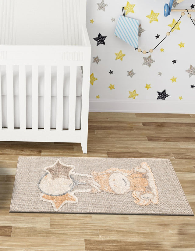 Peach Blossom 2' 7 x 8' Whimsy Kids Runner Area Rug for Baby Nursery, Toddler Playroom, Bedrooms Playful Fun Design Easy Clean Carpet for Sale at Rug Engine